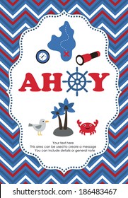 ahoy party card design. vector illustration