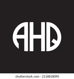AHQ letter logo design on black background. AHQ 
creative initials letter logo concept. 
