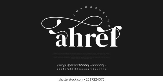 Ahref Modern minimal abstract alphabet fonts. Typography technology, electronic, movie, digital, music, future, logo creative font.