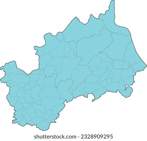 Ahrweiler district administrative outline map of Rhineland-Palatinate state. Federal Republic of Germany. Colored. Vector