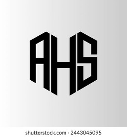 Diseño abstracto del logotipo de la letra de AHS. Tiene un diseño único. AJÁ.
