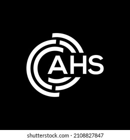 AHS letter logo design on black background. AHS creative initials letter logo concept. AHS letter design.
