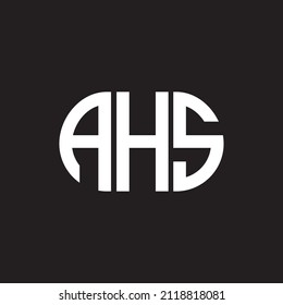 Diseño del logo de la carta AHS sobre fondo negro. AHS 
concepto del logotipo de la carta de iniciales creativas. 