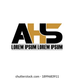 AHS letter monogram logo design vector