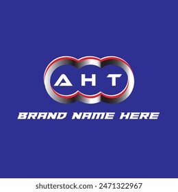 AHT letter logo vector unique attractive creative modern initial design white color on blue color background AHT letter logo icon design
