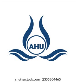 AHU-Logo-Design mit weißem Hintergrund in Illustratoren, AHU Monogram-Logo-Design