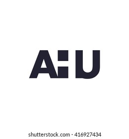 AHU Logo. Vector Graphic Branding Letter Element. White Background