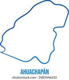 Ahuachapan department abstract map, El Salvador