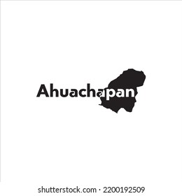 Ahuachapan map and black lettering design on white background