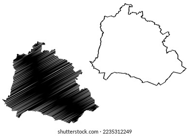 Ahuacuotzingo municipality (Free and Sovereign State of Guerrero, Mexico, United Mexican States) map vector illustration, scribble sketch Ahuacuotzingo map