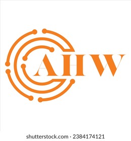 AHW letter design.AHW letter technology logo design on white background.AHW Monogram logo design for entrepreneur and business.