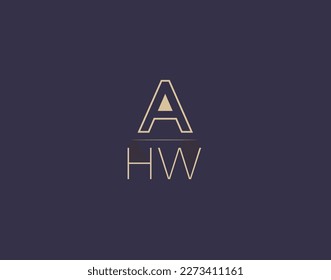 AHW letter logo design modern minimalist vector images