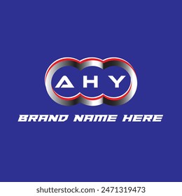 AHY letter logo vector unique attractive creative modern initial design white color on blue color background AHY letter logo icon design
