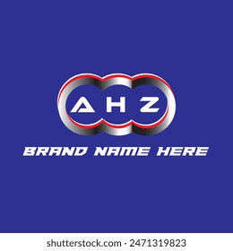 AHZ letter logo vector unique attractive creative modern initial design white color on blue color background AHZ letter logo icon design
