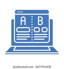 AI AB testing color flat icon for digital and print projects.  Minimal clean icons for apps and websites. Modern simple icons for UI UX and branding