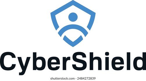 AI abstract cyber security logo illustration design vector, digital connection protector