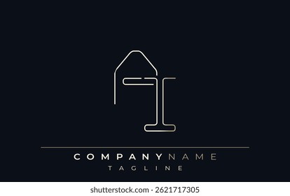 AI Abstract Line Style Logo. Minimalist Design Featuring the Letters A and I Abstract Line Style