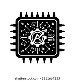 AI Accelerator Chip Machine Learning Vector Icon