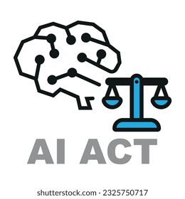 Ai act vector icon. Laws governing artificial intelligence.