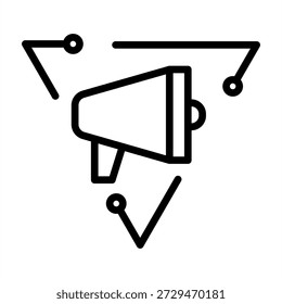 Ai For Ad Creation Icon - Black Outline Icons Style For Artificial Intelligence and AI Technology