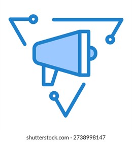 Ai For Ad Creation Icon With Blue Color For Artificial Intelligence and AI Technology