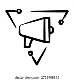Ai For Ad Creation Icon With Dooldles Handdrawn Style For Artificial Intelligence and AI Technology