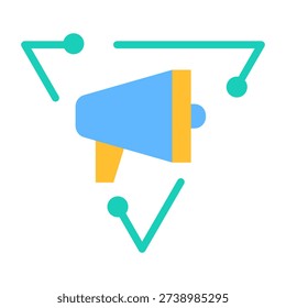 Ai For Ad Creation Icon - Flat Color Icons For Artificial Intelligence and AI Technology