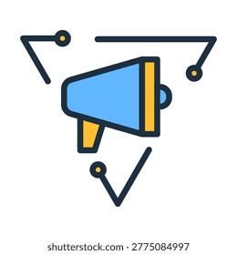 Ai For Ad Creation Icon - Lineal Color Outline Icons For Artificial Intelligence and AI Technology