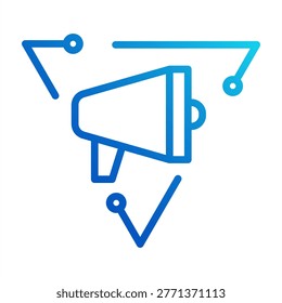 Ai For Ad Creation Icon - Outline Gradient Icons For Artificial Intelligence And Ai Technology