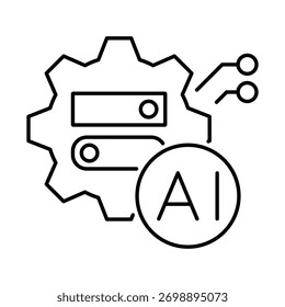 Adaptabilidade de IA - Permitindo que os sistemas de IA se ajustem e evoluam para novos dados e ambientes para um melhor desempenho. Vetor editável.