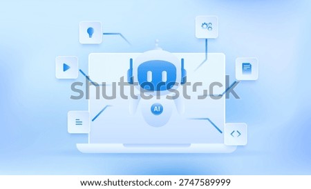 AI agent automation artificial intelligence. ai chatbot network automation concept.