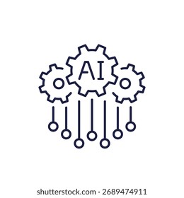 Ícone de agente de IA, design de linha de tecnologia de inteligência artificial