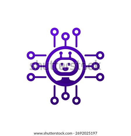 AI agent icon, artificial intelligence technology for automation