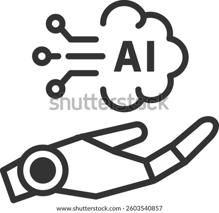 AI Agent Icon – Line Art Vector Illustration for Automation and Technology