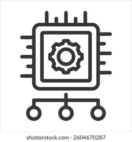 Ai Algorithm Outline Icon Vector Illustration