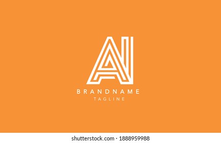 AI Alphabet initial Letter Monogram Icon Logo vector illustration