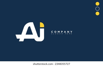 Letras alfabetas AI Iniciales Monograma IA, A e I