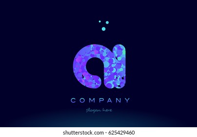 ai a i alphabet pink blue bubble circle dots creative letter company logo vector icon design template