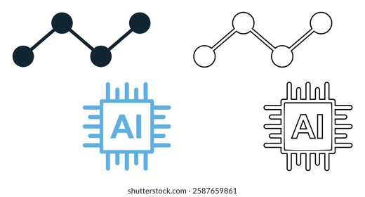 AI analytics icon vector with a modern and tech inspired design. Perfect for artificial intelligence, data analysis, machine learning, automation, and business intelligence