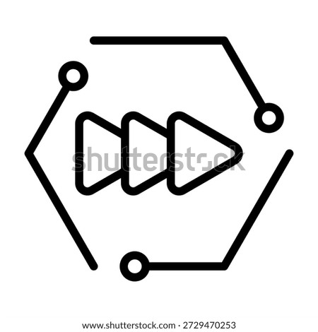 Ai Animation Creation Icon - Black Outline Icons Style For Artificial Intelligence and AI Technology