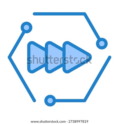 Ai Animation Creation Icon With Blue Color For Artificial Intelligence and AI Technology