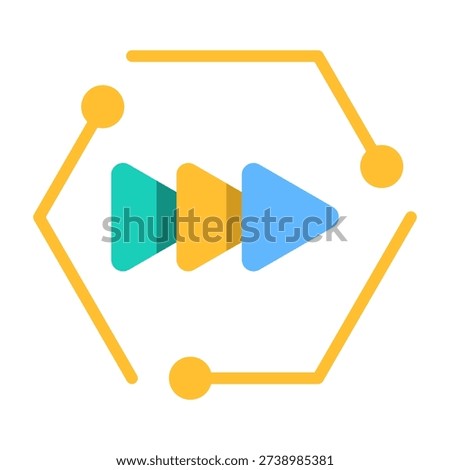 Ai Animation Creation Icon - Flat Color Icons For Artificial Intelligence and AI Technology