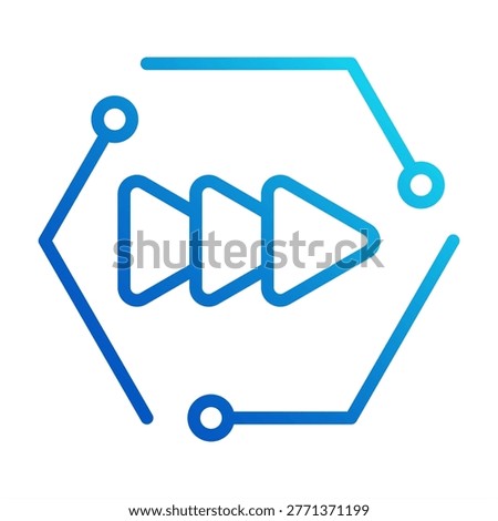 Ai Animation Creation Icon - Outline Gradient Icons For Artificial Intelligence And Ai Technology
