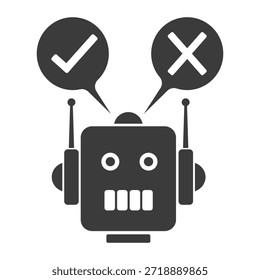 AI Antwort Bot Frage Hilfe Vektorsymbol Silhouette Illustration