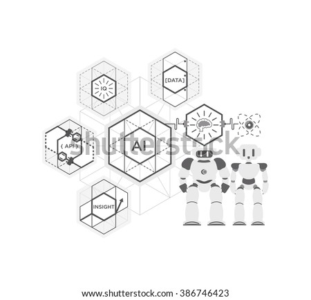 ai api data insight iq cognitive stock vector royalty free