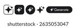 AI application generate logo set, artificial intelligence flat black style icons. Vector illustration