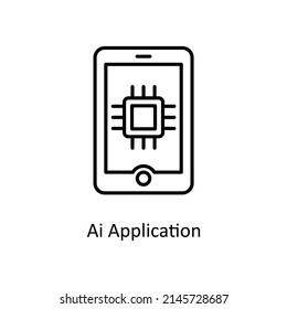 Iconos de esquema del vector de aplicación de IA para sus proyectos digitales o de impresión.