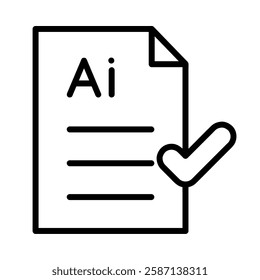 AI approved document icon illustration
