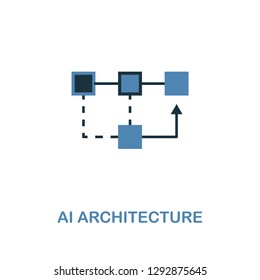 Ai Architecture icon in two colors design. Premium style design from artificial intelligence collection. UX and UI. Pixel perfect ai architecture icon including including logo, branding.