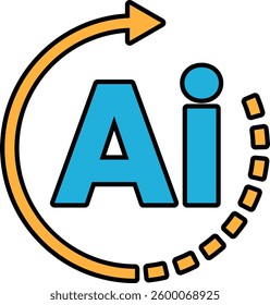 The AI and a arrow pointing to the right